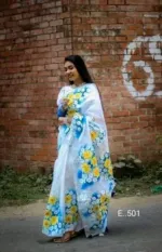 Hand Painted Half Silk Saree for Women of All Ages