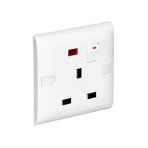 Super Star Slim Universal  3Pin Socket With Switch Neon