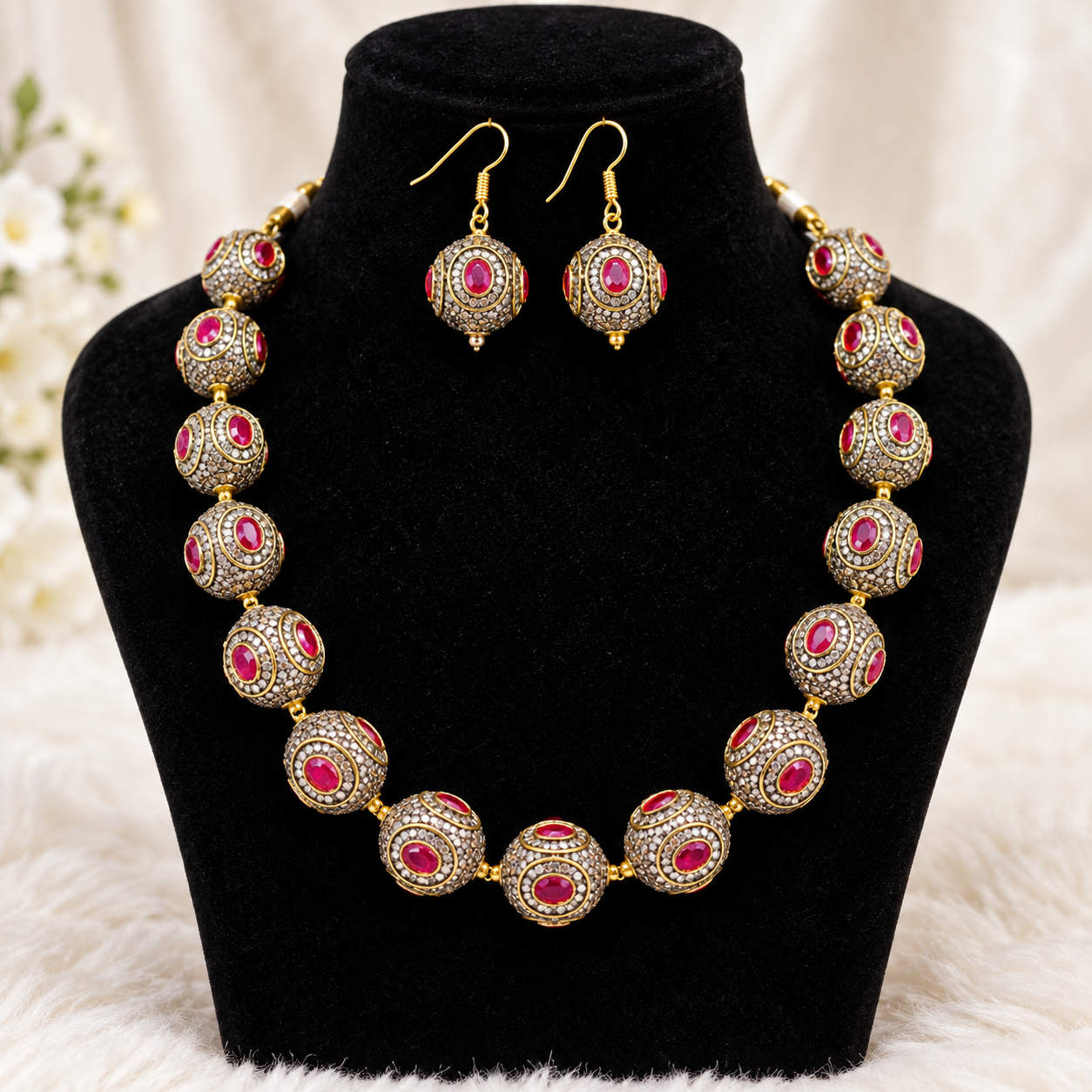 Premium Antique Turkish Ball Necklace Set