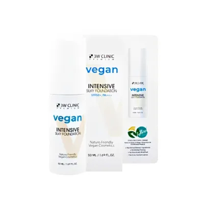3W Clinic Vegan Intensive Silky Foundation SPF50+ PA++ 50ml (Korea)