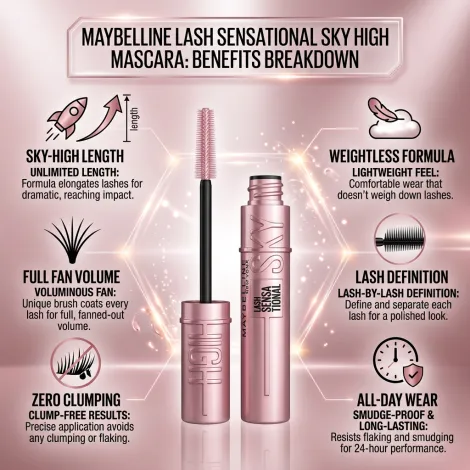 Maybelline Sky High Washable Mascara - 801 Very Black (Limited Edition) (USA)