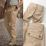 Men's Twill Stretch Trousers, 98% Cotton 2% Spandex, Waist 30 to 38