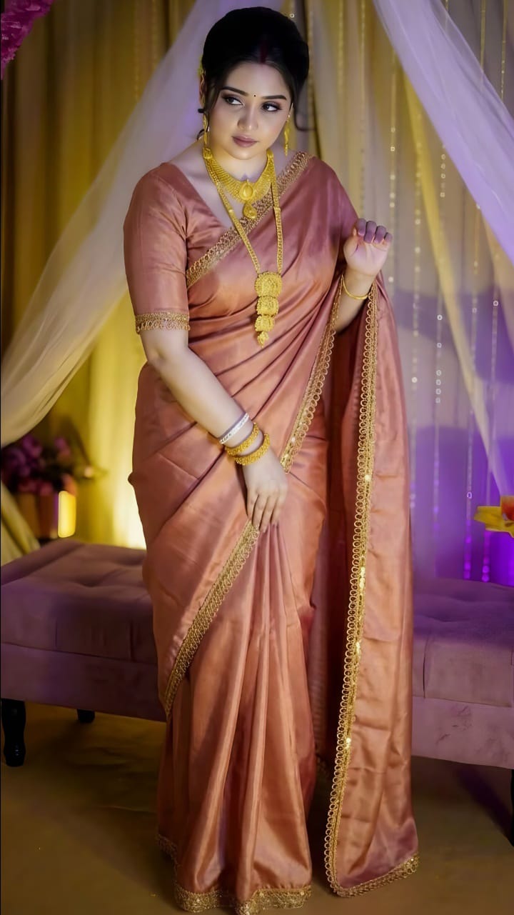 Lightweight Tuba Lama Silk Party Saree, 3 Colour Choices
