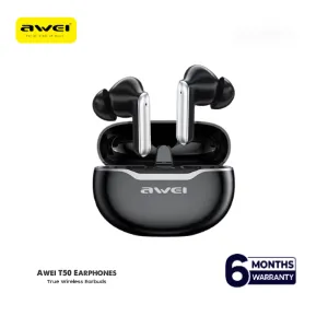 Awei T50 Wireless Bluetooth 5.3 Earbuds with Microphone