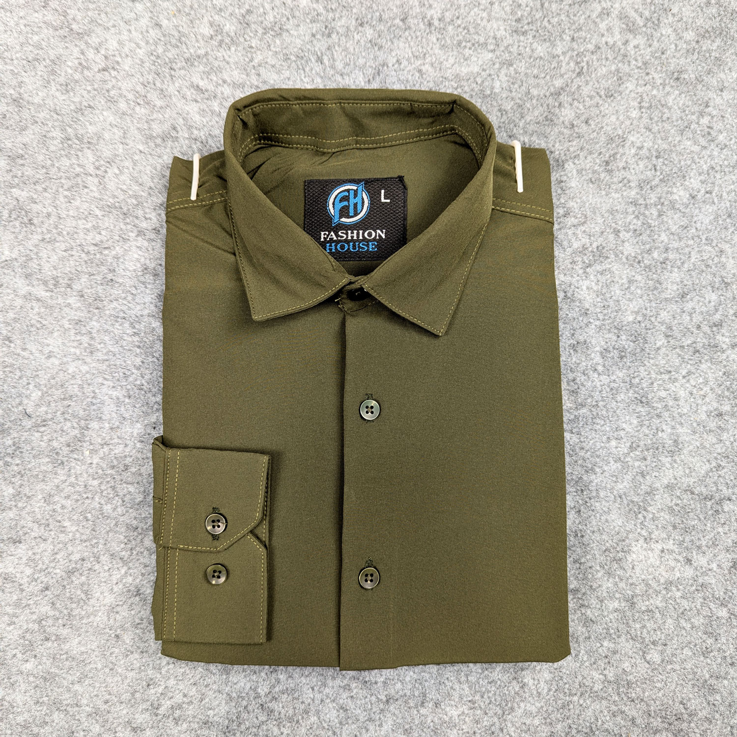 Premium China Micro Stig Shirt (Formal / Casual) (Olive)
