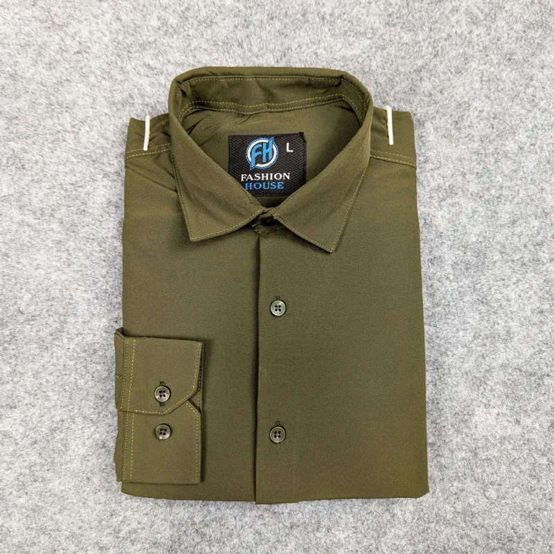 Premium China Micro Stig Shirt (Formal / Casual) (Olive)