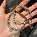 Butterfly Braided Fabric Bracelet for Girls, Ice Blue Gradient