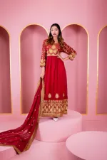 Women's Georgette Lehenga Party Dress with Embroidered Orna, 44 Inch