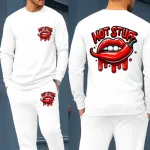 Men's Long Sleeve Drop Shoulder Cotton Tee and Trouser Set