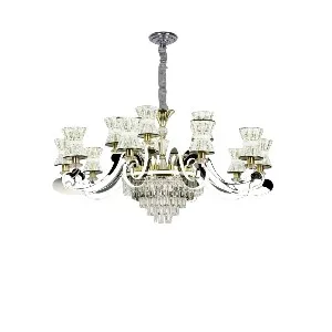 Qulik Modern Nordic Crystal Chandelier Decoration Pendant Hanging Single layer 3 color LED Ceiling Light (QL-6233-8)
