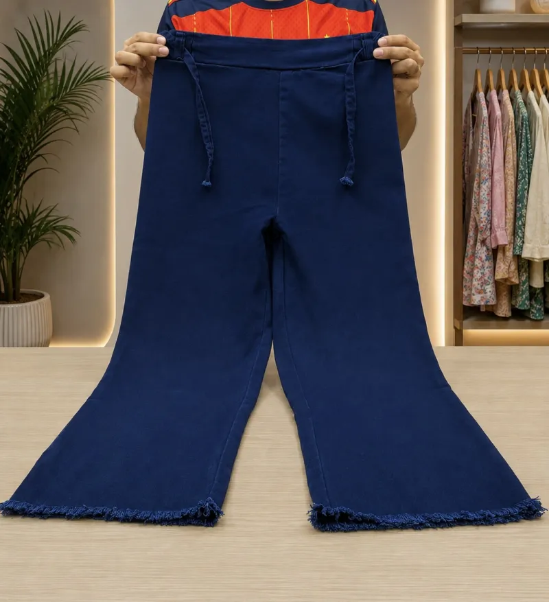 Women's Baggy Jeans Pant, Adjustable Free Size Waist, 38 to 40 Inch