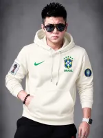World Cup Semi Baggy Hoodie for Men and Women, One Side Brush Cotton