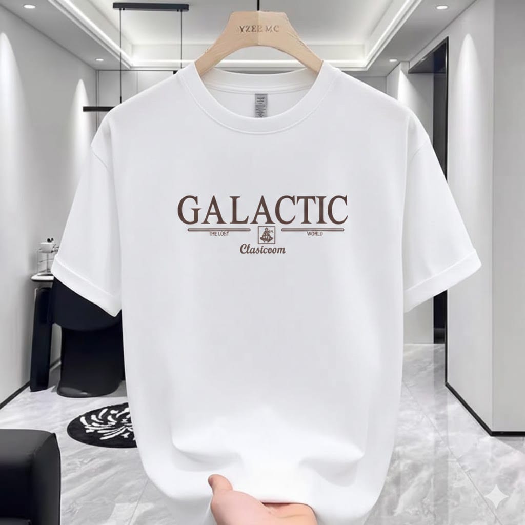 Men's 220 GSM Drop Shoulder Printed T-Shirt, Soft Cotton-Spandex
