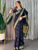 Traditional Tangail Weave Saree with Blouse Piece, 6 Colours