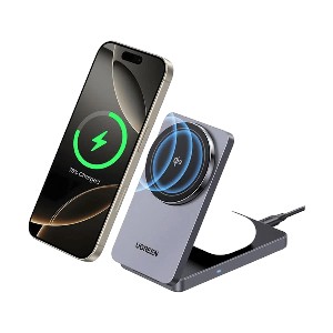 Ugreen MagFlow W706 20W Qi2 2-in-1 Grey Magnetic Wireless Charger with Stand