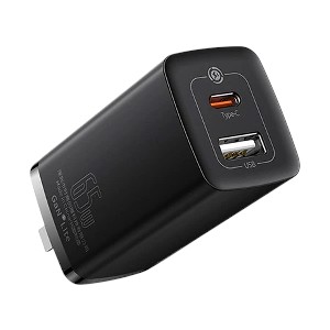 Baseus CCGL010001 GaN2 lite SUPER VOOC USB & USB-C 65W CN Black Charger
