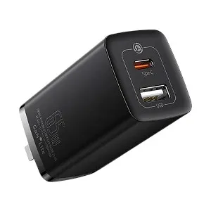 Baseus CCGL010001 GaN2 lite SUPER VOOC USB & USB-C 65W CN Black Charger
