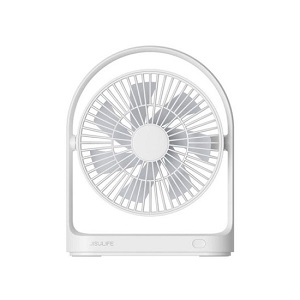 JISULIFE FA19 Rechargeable Fan 4000mAh Battery with Type C Charging Port- White