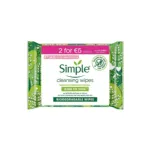 Simple Biodegradable Cleansing Wipes Twin Pack 20 Wipes (UK)