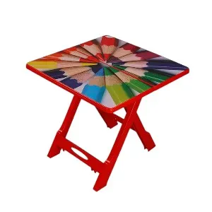 Baby Folding Table Printed Pencil Red