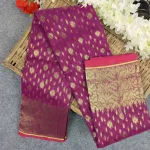 Half Silk Jamdani Saree (Off-White, Red, Purple, Lemon, Light Purple)
