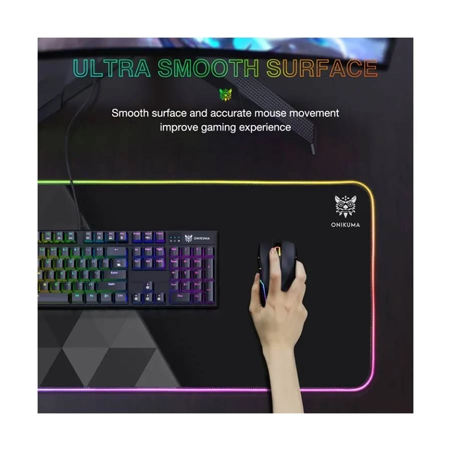 Onikuma MP006 Black RGB Gaming Mouse Pad