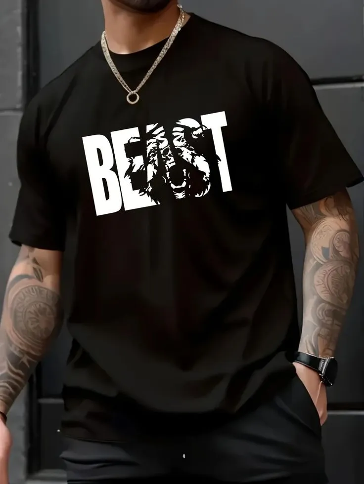 Pure Cotton DTF Print Drop Shoulder Tee for Men and Women