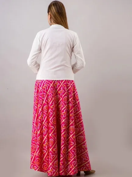 AC Cotton Gown Koti Two Piece with Embroidered Koti