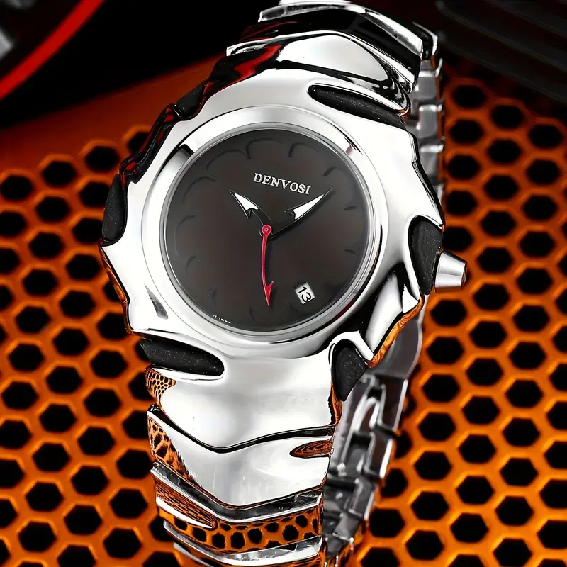 DENVOSI Premium Metal Watch – Bold Design (Black Dial)