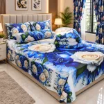 3D Design Comforter and King Size Velvet Bed Sheet Set, 6 Colours