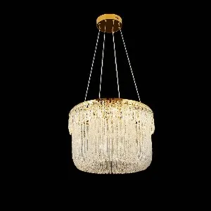 Qulik Modern Crystal Chandelier Decorative Pendant Hanging single layer 3 color LED Ceiling Light (S691-500)