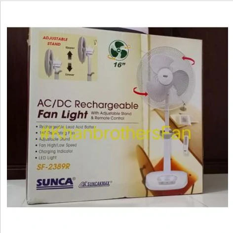 Sunca SF-2389 16 Inch 30 Watt Rechargeable Table Fan