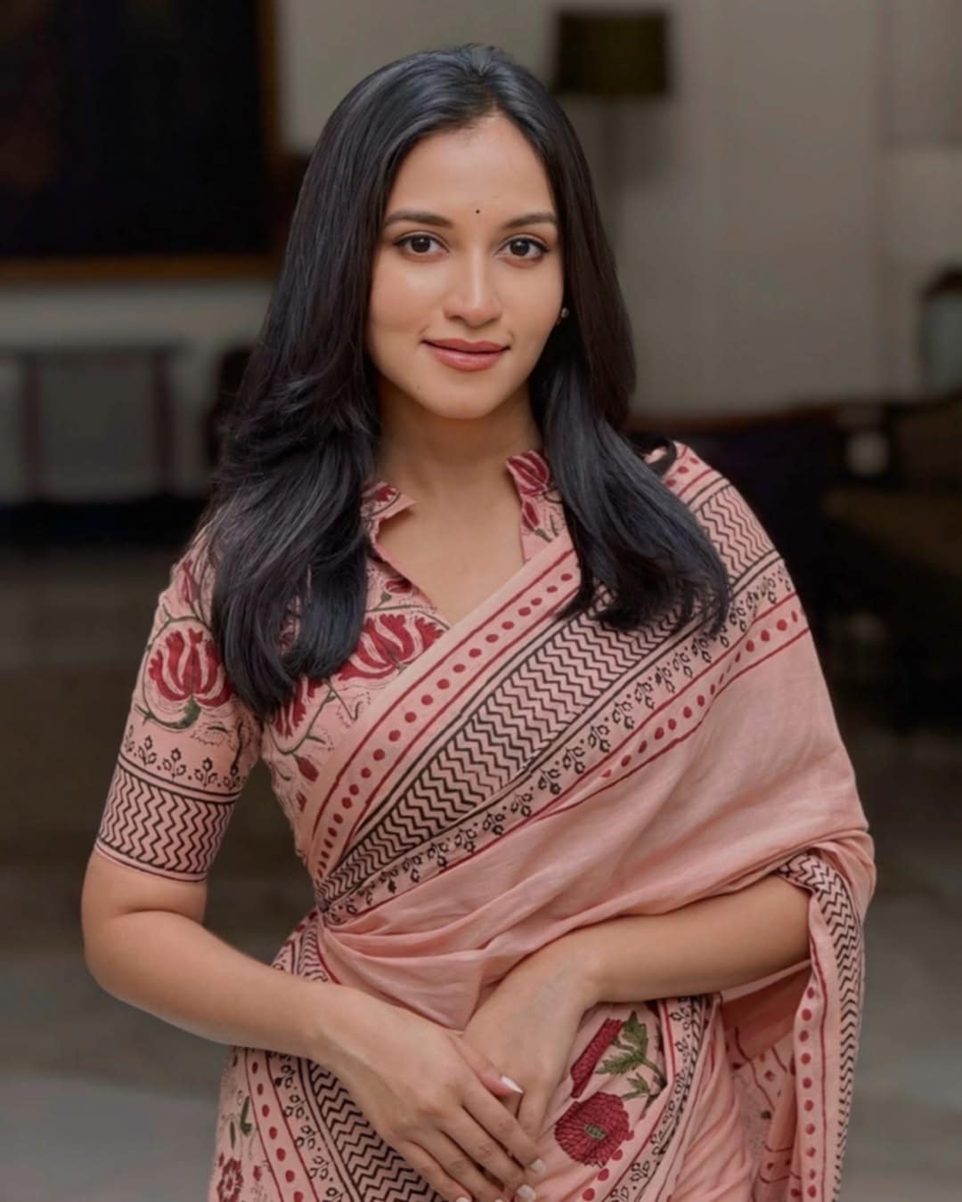 Digital Print Parsha Saree with Tassel Anchal, 6 Colours
