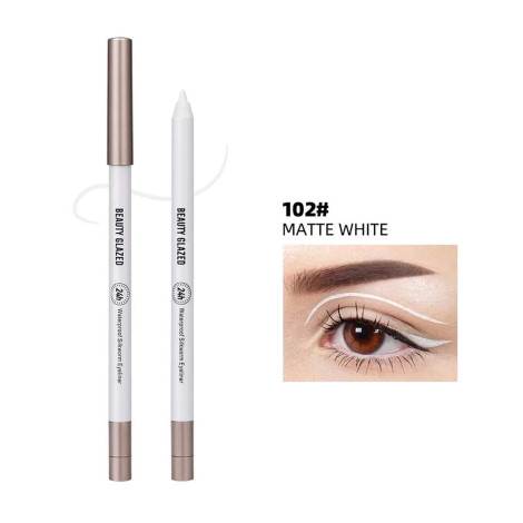 Beauty Glazed Waterproof Silkworm  Eyeliner - 102 Matte White (China)