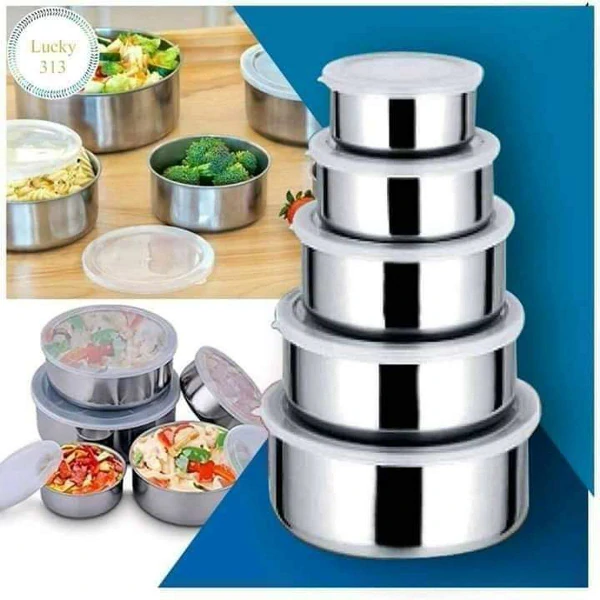 Stainless Steel 5Pcs Bowl Set/ (Lot Grain Storage Box)