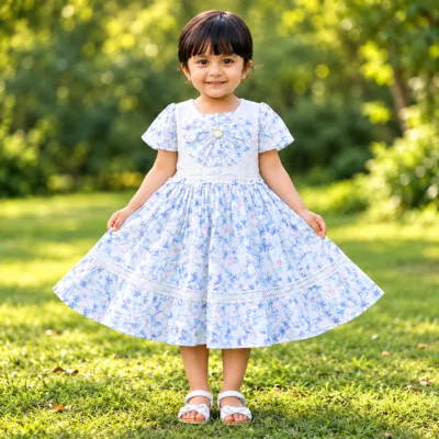 Premium Floral Cotton Kids Frock