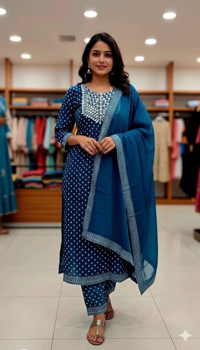 Women's Cotton Three Piece Set, 6 Colour Choices