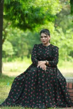 Fully Stitched Printed Pori Gown for Women, Free Size up to 44
