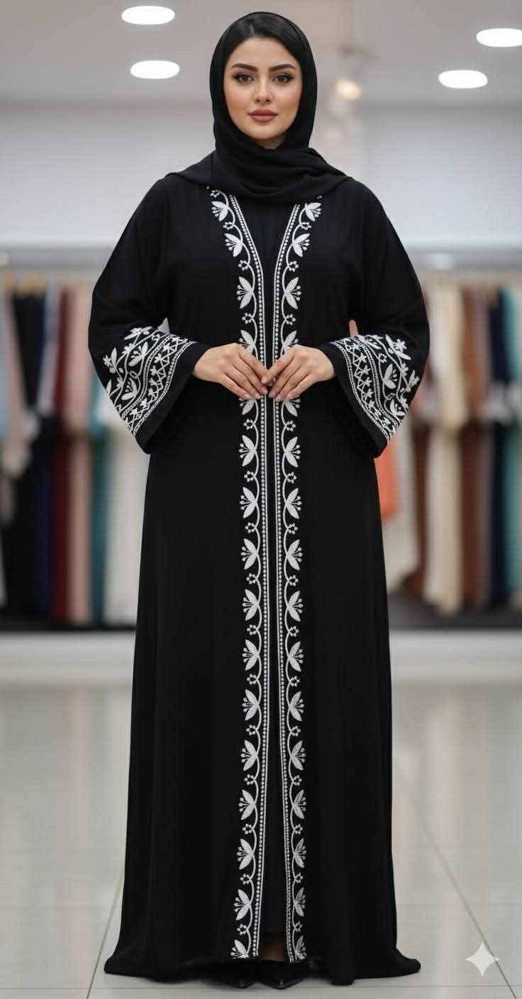 Moriyom Cherry Borka with Koti, Inner and Hijab, Body 36-48