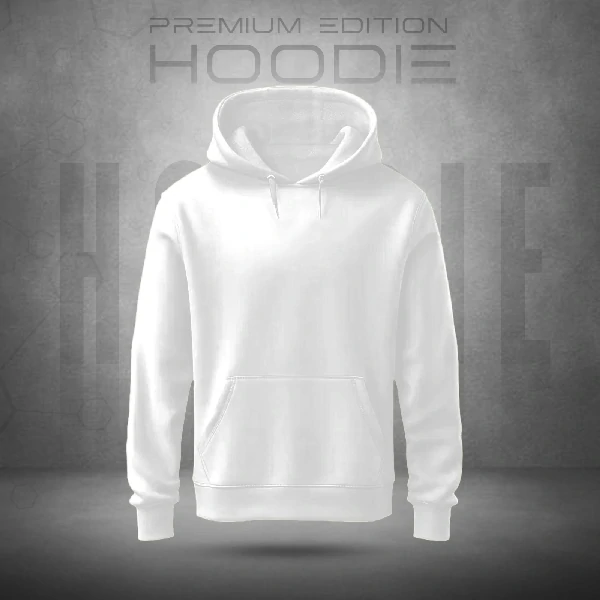 Stylish Premium Quality Solid Color Hoodie White