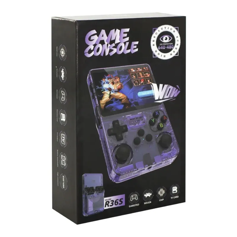 R36S Retro Game Console 64GB 20000+ Games Linux & PSP Gaming System 3.5" IPS Screen Portable Pocket Game