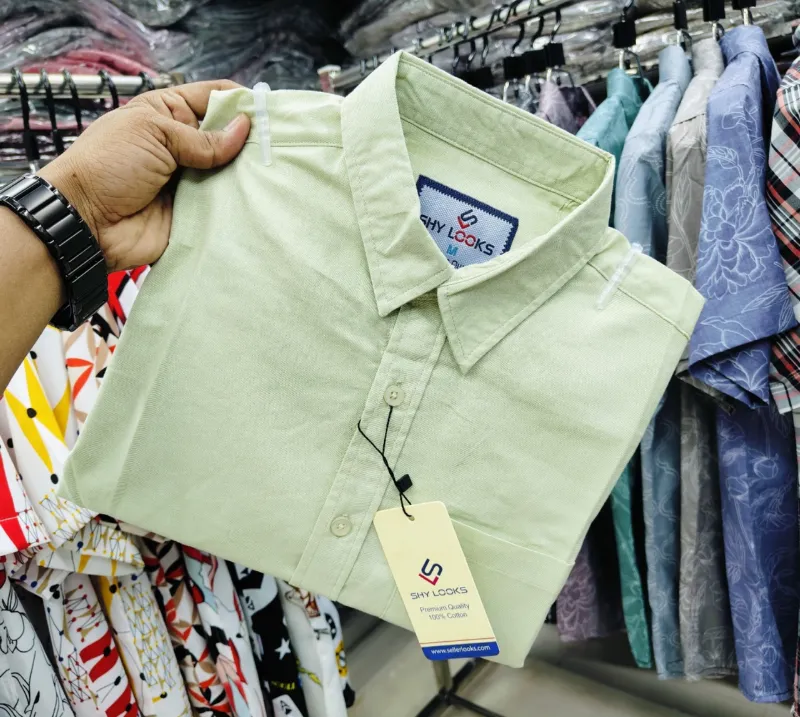 Men's Slim Fit Solid Oxford Shirt with Cup Buttons, 6 Colours