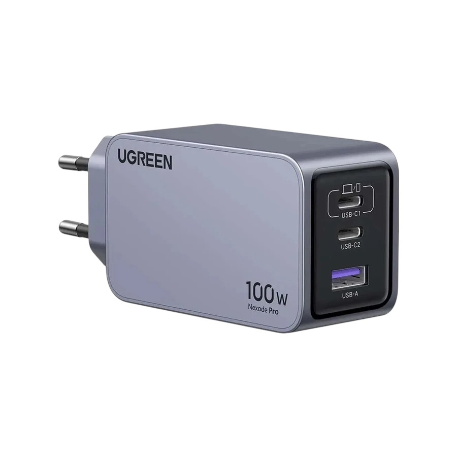 Ugreen Nexode Pro X757 100W GaN USB & Dual USB-C PD Gray Charger (EU)