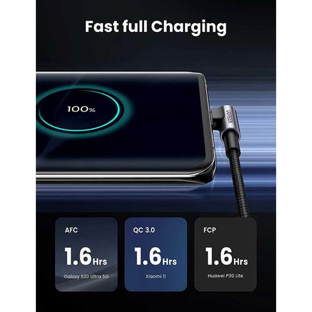 UGREEN US284 USB to Type-C Braided Cable 1 Meter Space Gray