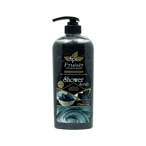 Fruiser Spa Sea Mud Charcoal Shower Scrub 730ml (Malaysia)