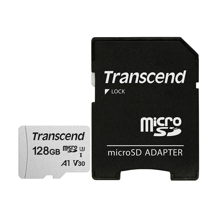 Transcend 300S 128GB microSDXC UHS-I U3 A1 Class 10 Card with Adapter
