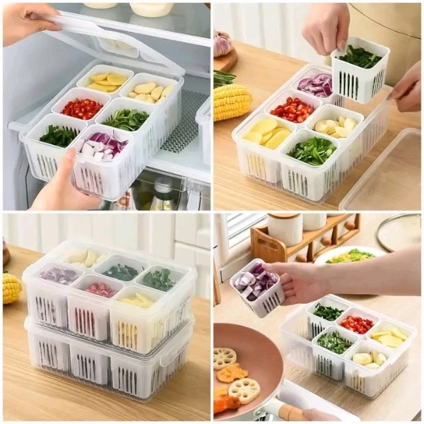 6 grid fridge storage box, Refriger