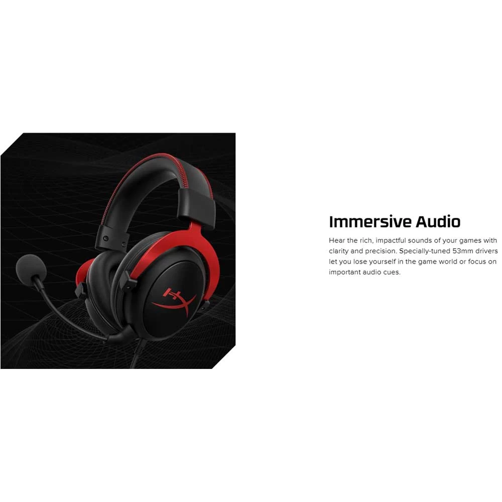 HyperX Cloud II Wired Red Gaming Headphone