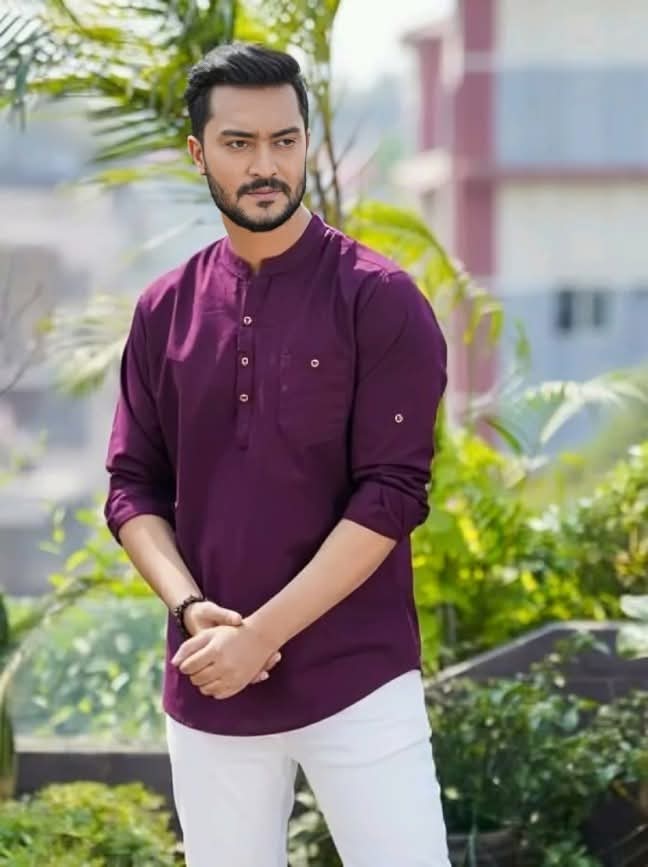 Men's Sakura Cotton Katua with Metal Buttons, 2 Colours