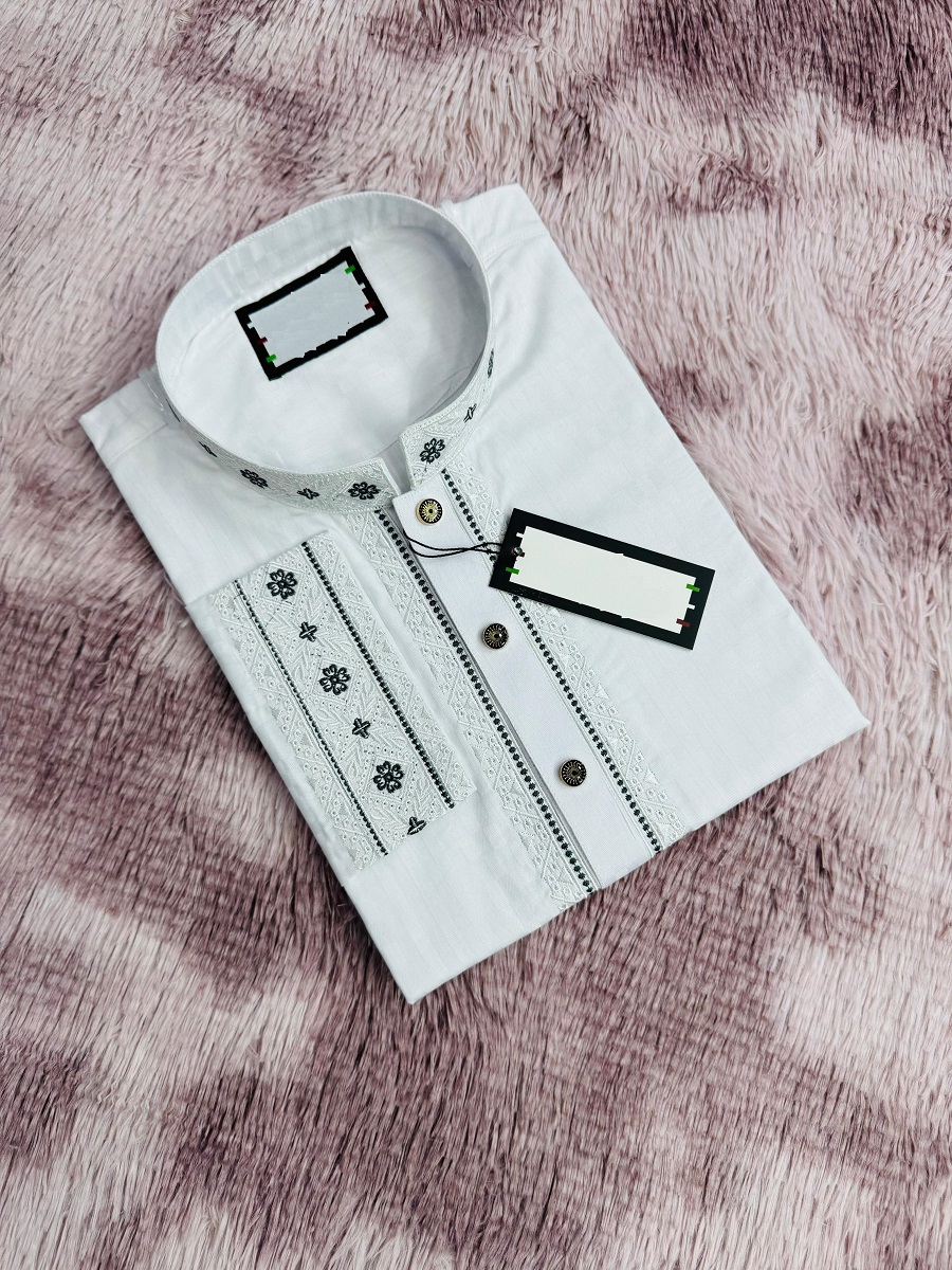 Men's Embroidered Panjabi in 2 Shades, Sizes M, L and XL